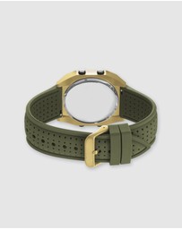 Maxum - Raglan Tide Watch – Gold Case, Black Dial & Green Silicone Strap