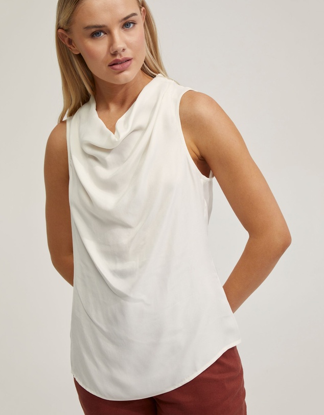 Oxford - Fern Cupro Blend Soft Neck Top