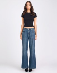 ONE TEASPOON - Cruisers Mid Waist Bootcut Flare Denim Jeans - Colorado Blue