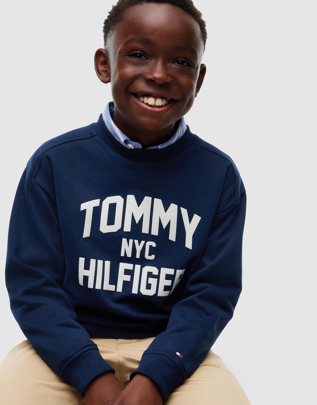 Tommy Hilfiger - Logo Sueded Crew Neck Sweatshirt - Teens