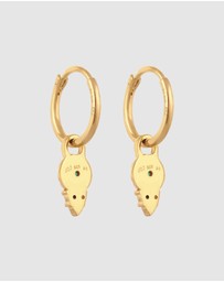 Elli Jewelry - Earrings Hoops Emerald Circle 925 Sterling Silver Gold-Plated