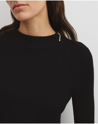 Country Road - Rib Zip Neck Knit Dress