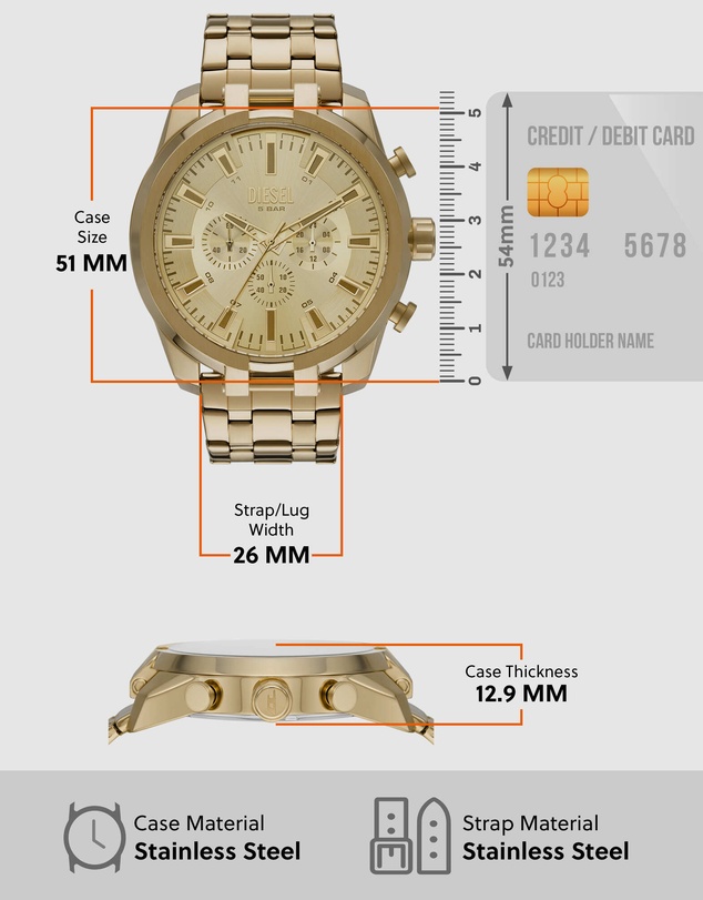 Diesel - Diesel Split Gold Watch DZ4590