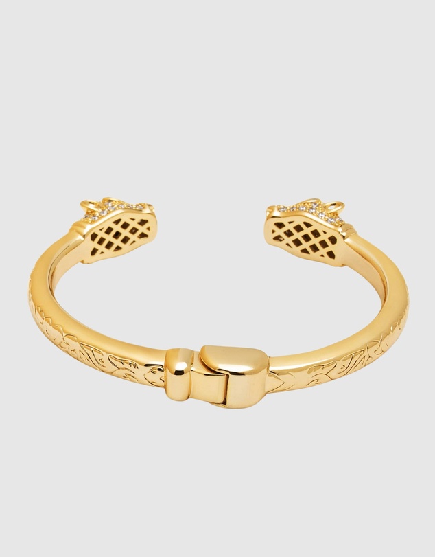 Nialaya Jewellery - Women's CZ Panther Bangle in Gold
