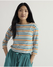 Seasalt - Seasalt Cornwall Multi Sailor 3/4 Sleeve Top Jersey