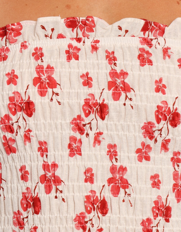 Petal & Pup - Winona Strapless Top - Red Blossom
