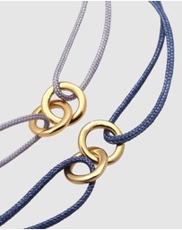 Elli Jewelry - Bracelet Set Women Circle Infinity Steel Blue and Marine Blue 925 Sterling Silver Gold Plated
