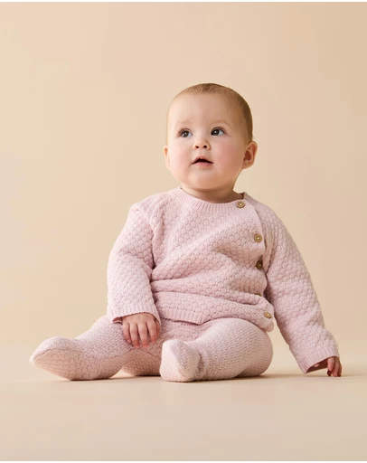 Wilson & Frenchy - Organic Knitted Bauble Kimono Cardigan - Babies