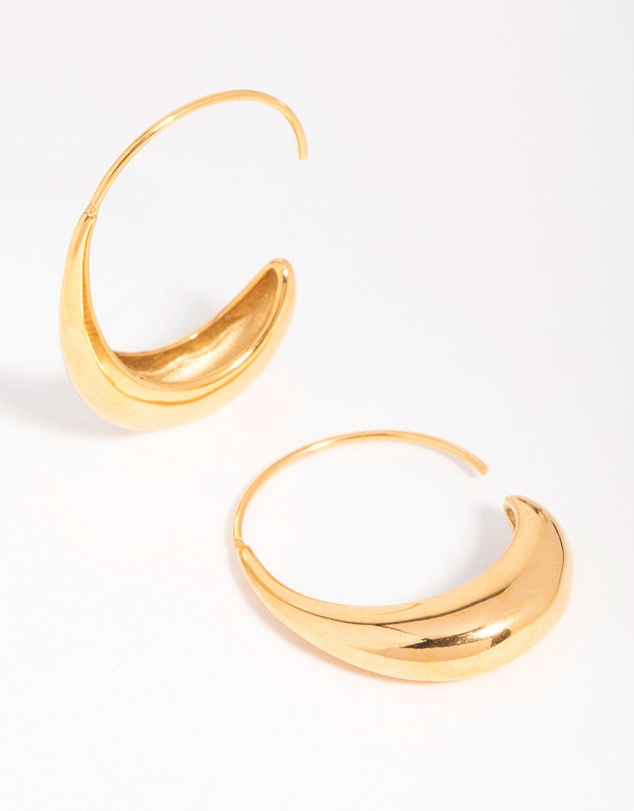 Lovisa - Waterproof Gold Plated Stainless Steel Thick Half Hoop Earrings