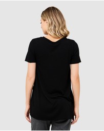 Ripe Maternity - Short Sleeve Raw Edge Nursing Top