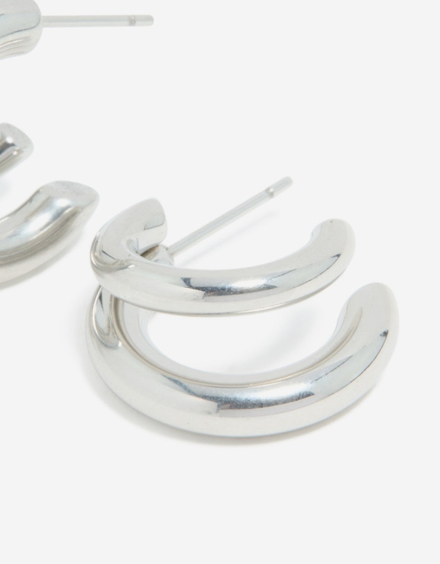 Lovisa - Waterproof Stainless Steel Double Illusion Open Hoop Earrings