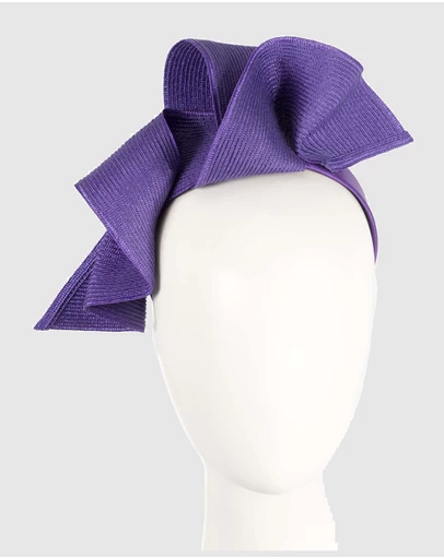 Max Alexander - Large Wavy Purple Racing Fascinator