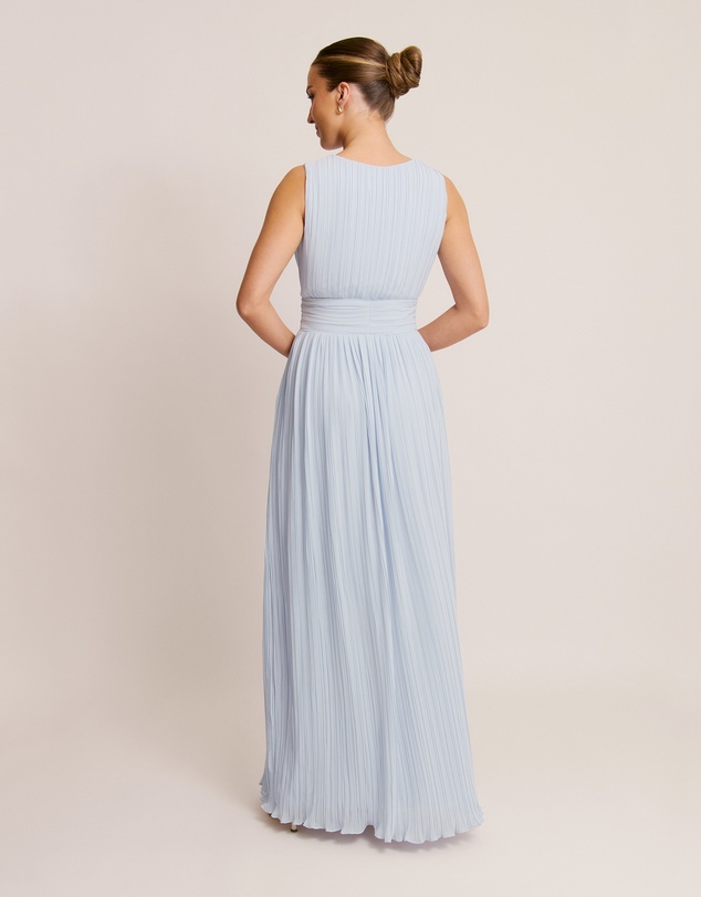 Six Stories - Pleated Plunge Maxi Dress