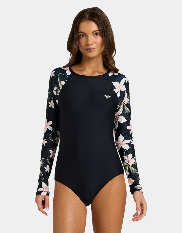 Roxy - Womens Basic Mix Long Sleeve One Piece Swimsuit