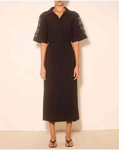 MON RENN - Zahra Embroidered Midi Dress