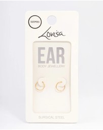 Lovisa - Gold Plated Surgical Steel Fine Sleeper Earrings 8mm