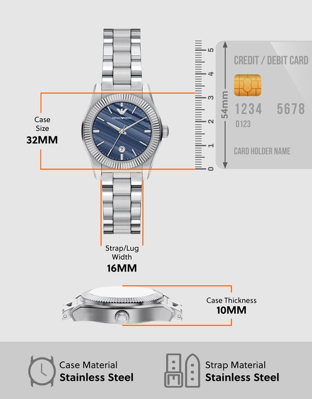 Emporio Armani - Silver Tone Analogue Watch