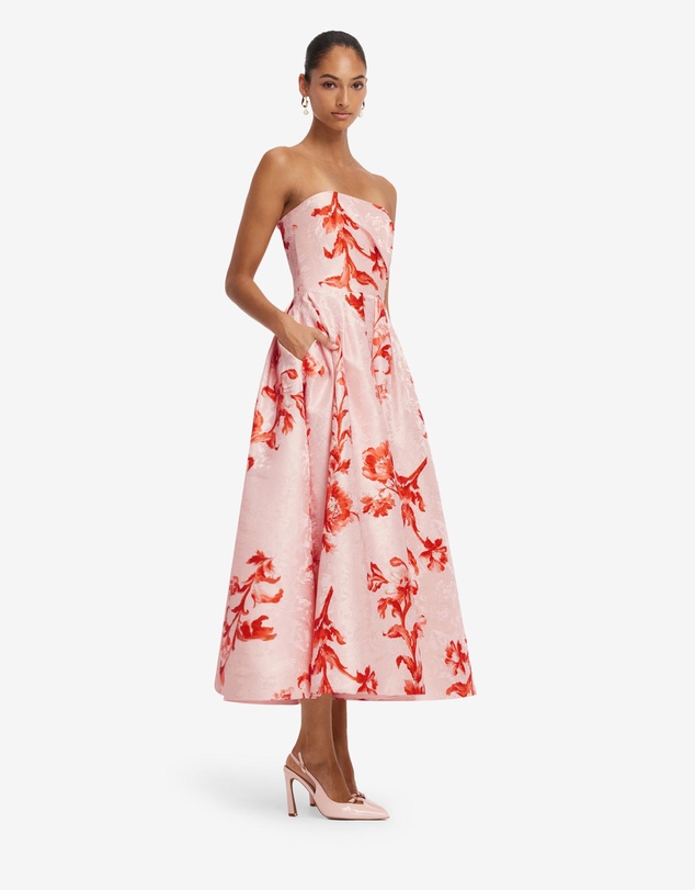 LEO LIN - Lynn Jacquard Bustier Midi Dress