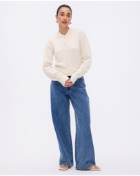 Minima Esenciales - Alma Wool Cashmere Blend Knit Bomber Cardigan