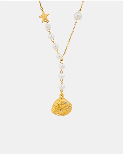Zoe Olivia - Waterproof Freshwater Pearl and Shell Necklace