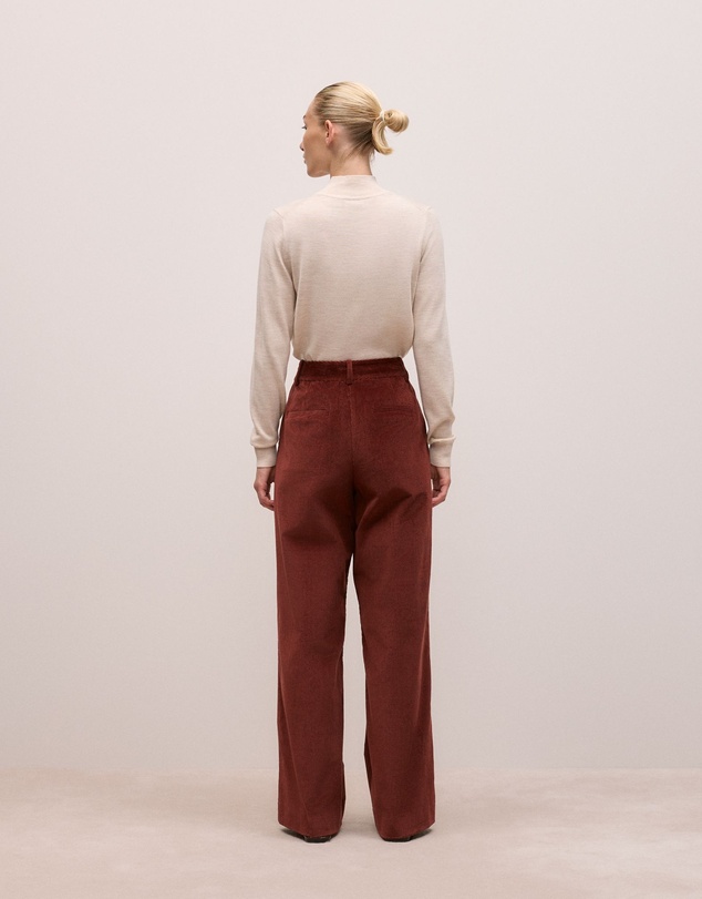 Trenery - Italian Cord Trouser in Red Mahogany