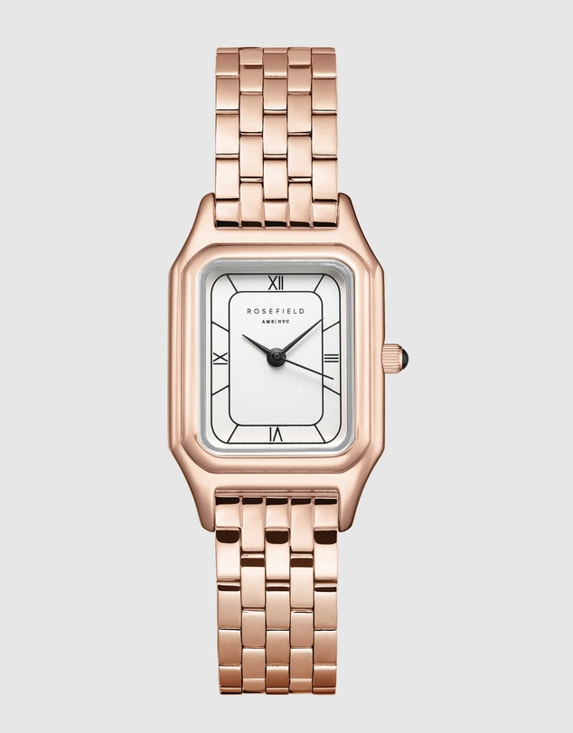 Rosefield - Ivy White Rose Gold-Tone Bracelet Watch