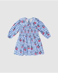 Huxbaby - Cherry Gingham Shirred Dress - Babies-Kids