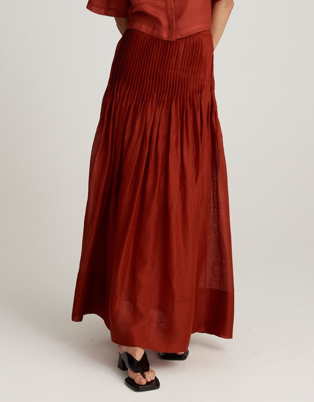 Mattir - Isla Ramie Skirt Cherry