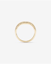 Michael Hill - 0.18 Carat TW Diamond Chevron Wedding Ring in 14kt Yellow Gold