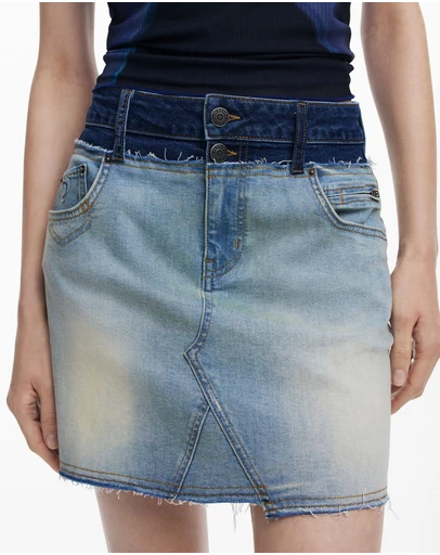 Desigual - Double waist denim Skirt