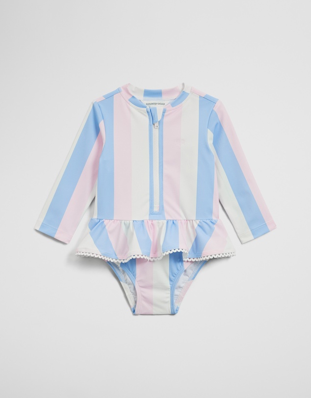 Country Road - Long Sleeve Frill Swimsuit