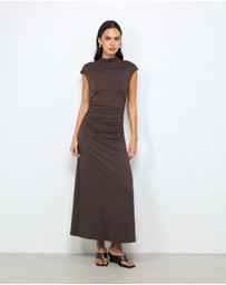 AERE - Lyse Cap Sleeve Jersey Midi Dress