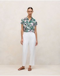 Trenery - Arbour Modal Cap Sleeve Shirt in True Green