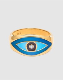 Nialaya Jewellery - Men's Evil Eye Ring