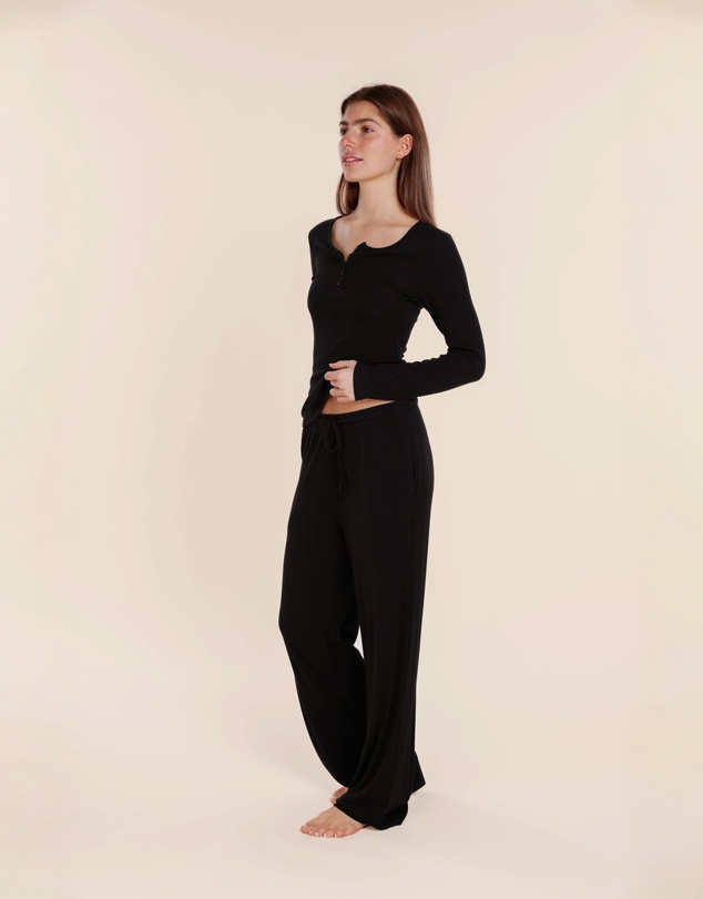 Gingerlilly - Lille Ribbed Long Sleeve Henley Top