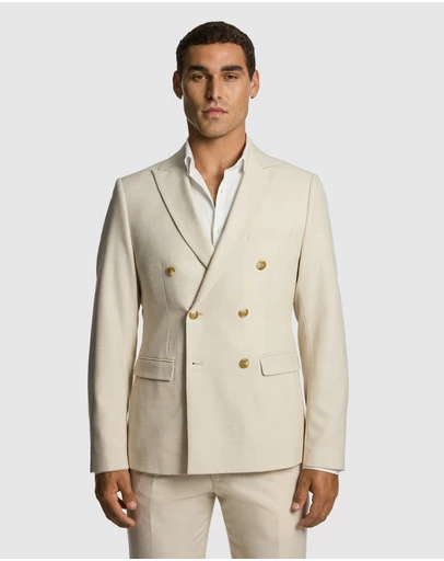yd. - Koda Slim Fit Double Breasted Stretch Suit Jacket