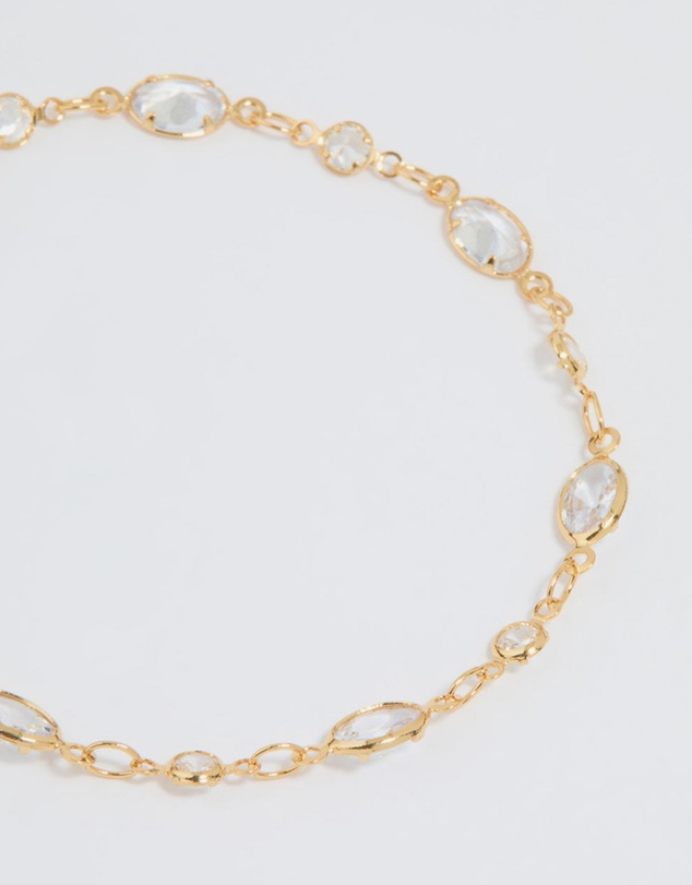 Lovisa - Gold Plated Cubic Zirconia Oval & Round Bracelet