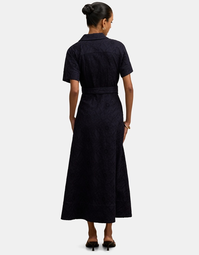 Forever New Petite - Valeria Petite Short Sleeves Broderie Midi Dress