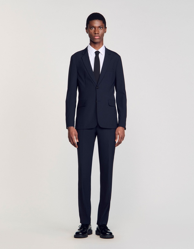 Sandro - Formal Destructure Wool Stretch Jacket