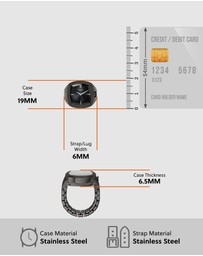 Fossil - Machine Luxe Watch Ring Gunmetal Analogue Watch