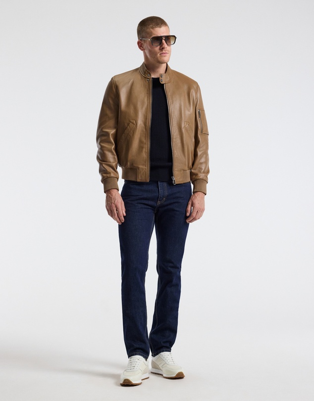 Calibre - Slim Merino Wool Rib Sweater Navy