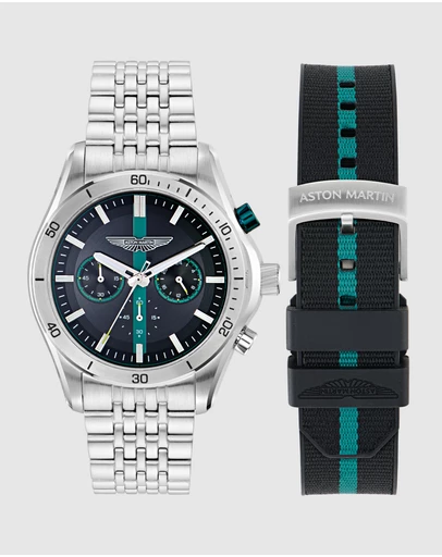 Aston Martin - CLP 45mm Stainless Steel Bracelet Watch and Strap Box Set
