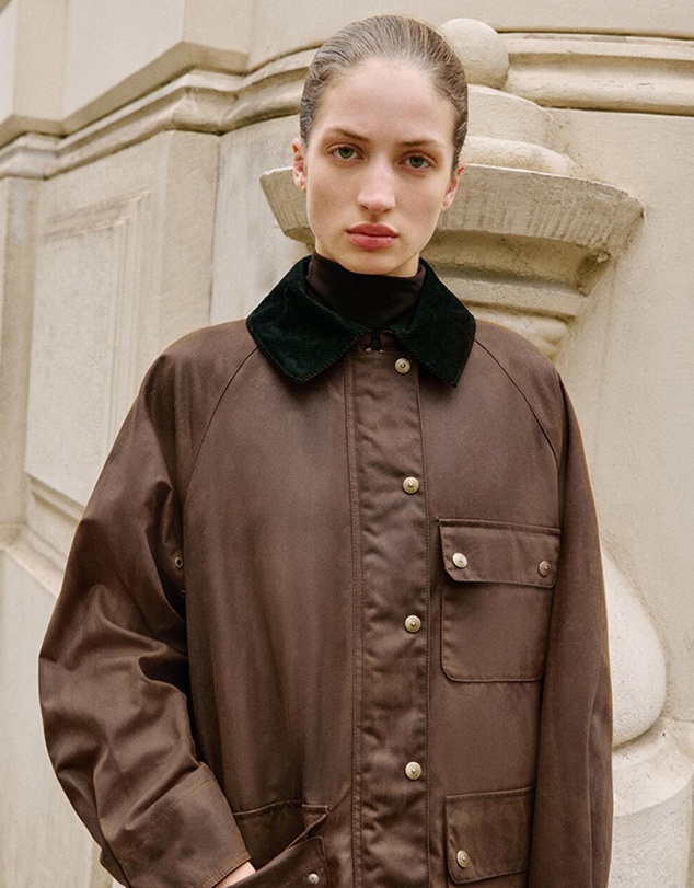 M.N.G - Waxed-Effect Parka With Corduroy Collar