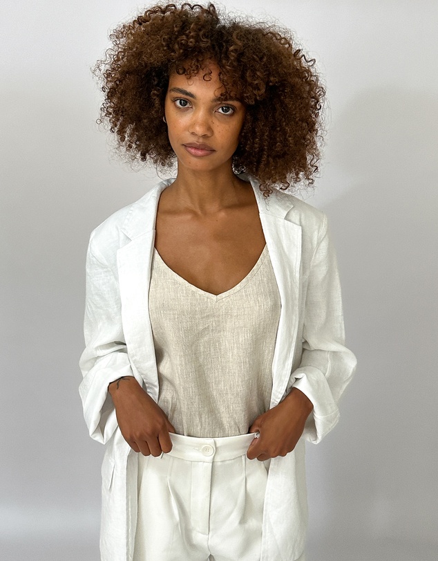CAMIXA - Jackie Oversized Linen Blazer Jacket