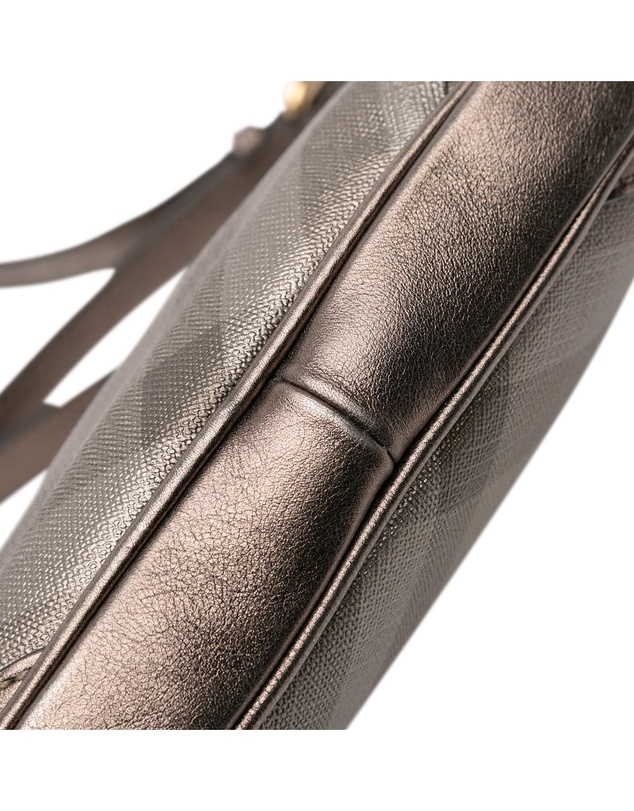Pre-Loved by Azura Reborn - Pre-Loved Supernova Check Canvas and Metallic Leather Crossbody