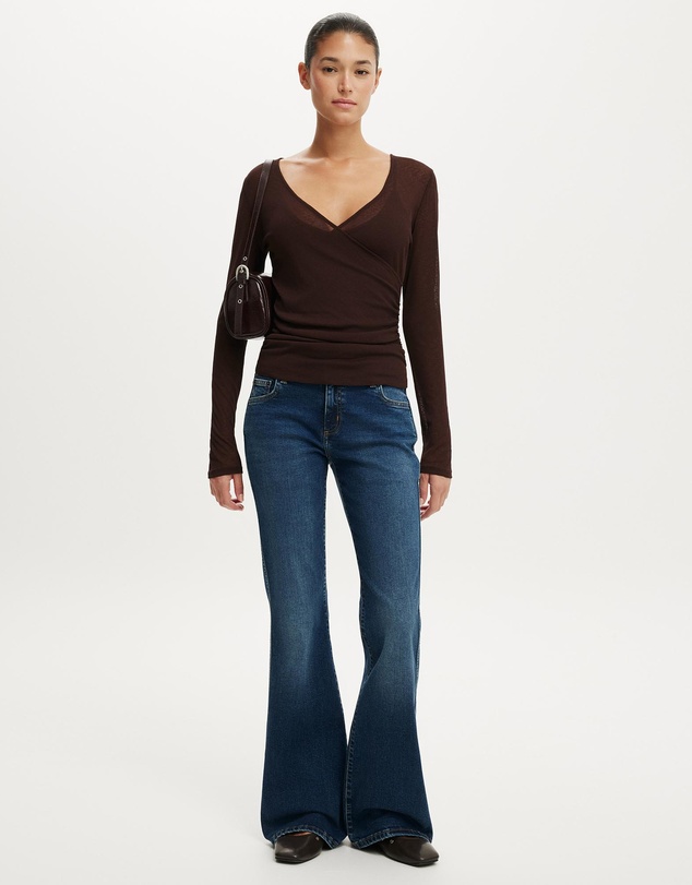 Cotton On - Soul Faux Wrap Long Sleeve Top