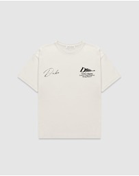 Duke + Dexter - DR Sketch Helmet Vintage White T-shirt