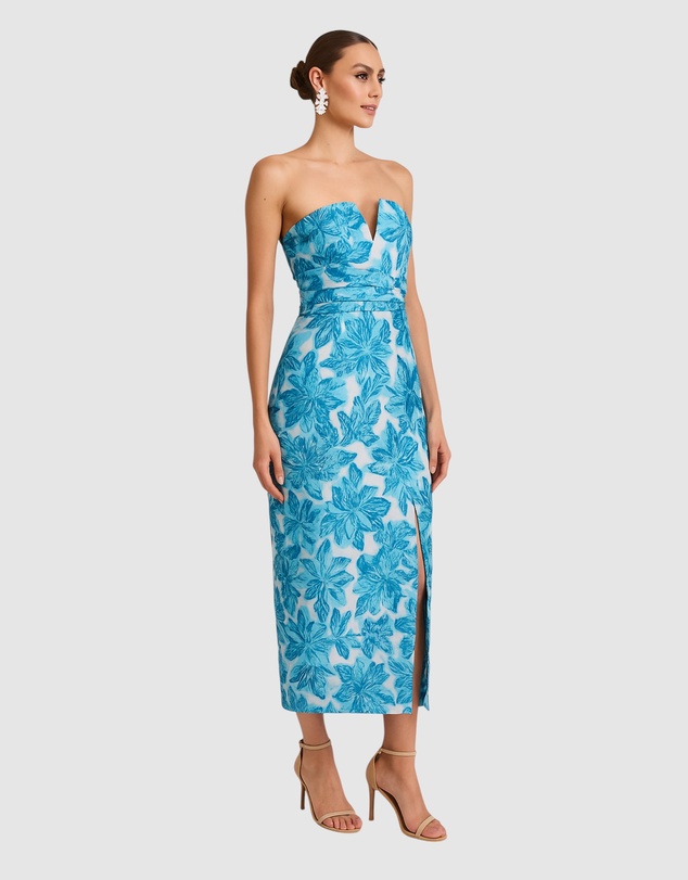 Romance by Honey and Beau - Seanna Bandeau V Neck Midi Dress