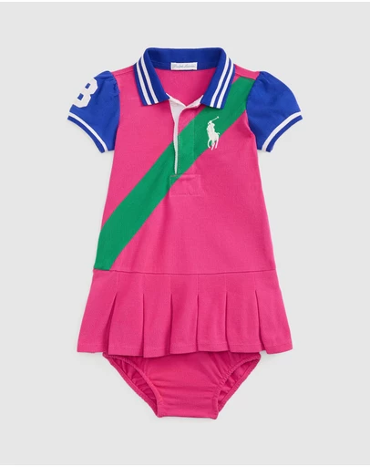 Polo Ralph Lauren - Big Pony Mesh Polo Dress & Bloomer - Babies
