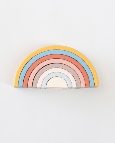 ICONIC EXCLUSIVE - Silicone Play Stacker Large Rainbow   ICONIC EXCLUSIVE